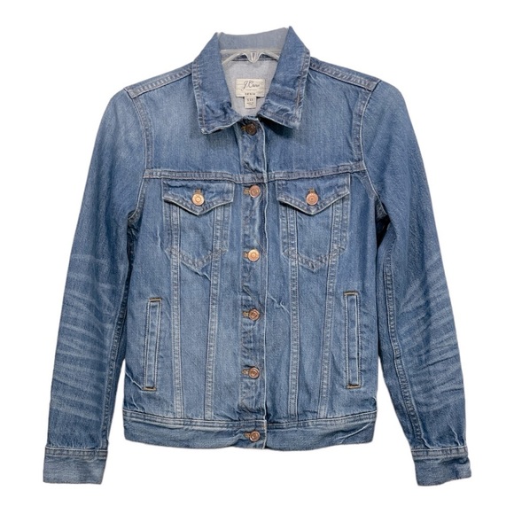 J Crew Denim Trucker Jacket Womens XXS Blue Distressed
100% Cotton - Picture 1 of 9